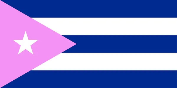 バイセクシャルの旗のトップビュー キューバ 旗竿なし 平面設計 レイアウト 旗の背景 自由と愛の概念 プライド月間だ 行動主義共同体自由 — ストック写真