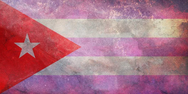 Vue Dessus Drapeau Rétro Gay Pride Cuba Avec Texture Grunge — Photo