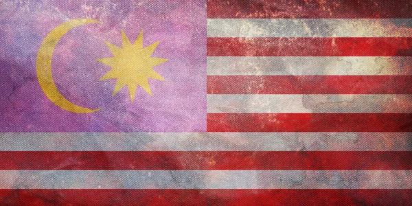 Vista Superior Bandeira Retrô Orgulho Gay Malásia Com Textura Grunge — Fotografia de Stock
