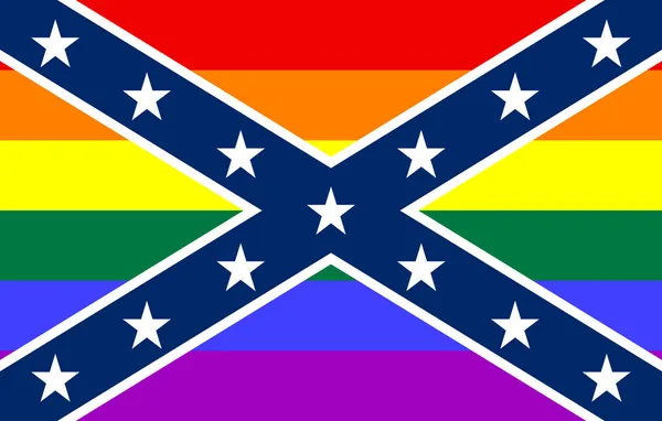 Vista Superior Bandera Confederate Lgbt Sin Asta Bandera Diseño Plano — Foto de Stock