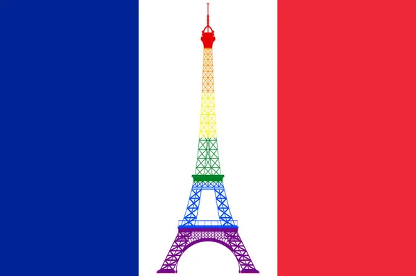 Κάτοψη Της Σημαίας Της Γαλλίας Γκέι Χωρίς Κοντάρι Σημαίας Σχεδιασμός — Φωτογραφία Αρχείου
