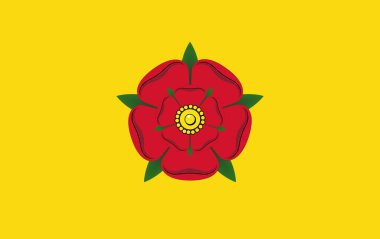 Lancashire County 'nin en iyi manzarası, İngiltere bayrağı. Büyük Britanya Birleşik Krallığı, İngiltere. Bayrak direği yok. Uçak tasarımı, tasarım. Bayrak arkaplanı