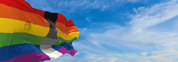 Bandeira Homoflexible Acenando Vento Céu Nublado Conceito Liberdade Amor Mês — Fotografia de Stock
