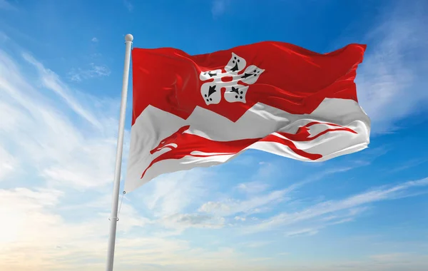 Zászló Megye Leicestershire Egyesült Királyság Felhős Háttér Naplemente Panorámás Kilátás — Stock Fotó