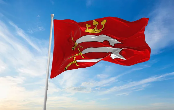 Flaga Hrabstwa Middlesex Wielka Brytania Tle Zachmurzonego Nieba Zachodzie Słońca — Zdjęcie stockowe