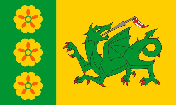 Pohled Shora Vlajku Vesnice Evenley Vlajka Sjednoceného Království Velké Británie — Stock fotografie