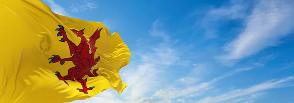Bandeira Somerset Fundo Céu Nublado Pôr Sol Vista Panorâmica Reino — Fotografia de Stock