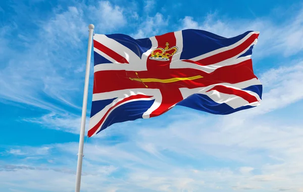 Flag United Kingdom Lord Lieutenant Cloudy Sky Background Sunset Panoramic — Stock Photo, Image