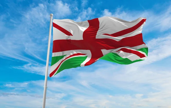 Reino Unido Sem Bandeira Escócia Fundo Céu Nublado Pôr Sol — Fotografia de Stock