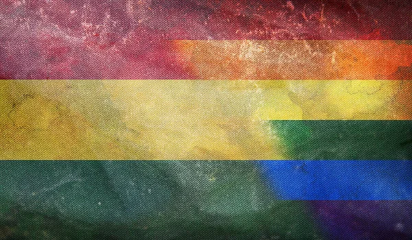 Vue Dessus Drapeau National Rétro Lgbt Bolivie Avec Texture Grunge — Photo