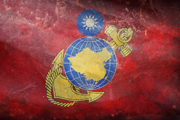 Bovenaanzicht Van Retro Vlag Van Marine Corps Met Grunge Textuur — Stockfoto