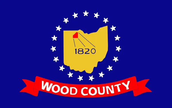 Vista Superior Condado Wood Bandeira Ohio Eua Sem Mastro Bandeira — Fotografia de Stock