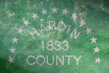 Hardin 'in en iyi manzarası, Ohio bayrağı grunge desenli, ABD, bayrak direği yok. Uçak tasarımı, tasarım. Bayrak arkaplanı