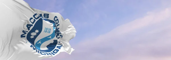 Флаг Округа Макомб Штат Мичиган Сша Облачном Фоне Неба Закате — стоковое фото