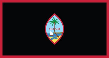 Guam eyaletinin Afro-Amerikan bayrağının en üst görüntüsü, birleşik Amerika devletleri. ABD Haziran Özgürlük Günü 'nde. Bayrak direği yok, uçak tasarımı, tasarım. Bayrak arkaplanı