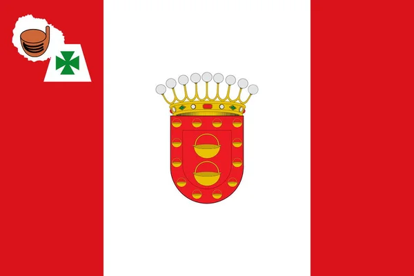 西班牙戈梅拉国旗的头像 西班牙旅行和爱国心的概念 没有旗杆 平面设计 国旗背景 — 图库照片