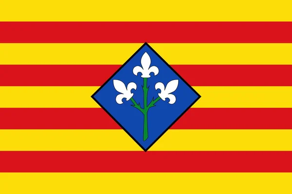 Vue Dessus Drapeau Lerida Espagne Voyage Espagnol Concept Patriote Pas — Photo