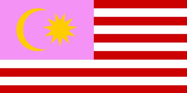 Верхній Вид Прапор Гей Прайд Малайя Флагштока Плановий Дизайн Макет — стокове фото