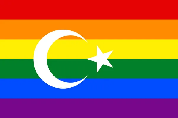 盖伊骄傲的旗帜的顶部视图 土耳其 没有旗杆 平面设计 国旗背景 自由和爱的概念 骄傲月 行动主义 社区和自由 — 图库照片