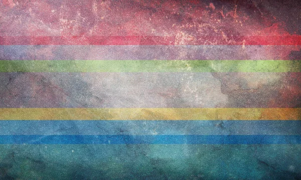 Eski Cinsiyet Sorgulama Bayrağının Grunge Dokusuyla Üst Görüntüsü Bayrak Direği — Stok fotoğraf