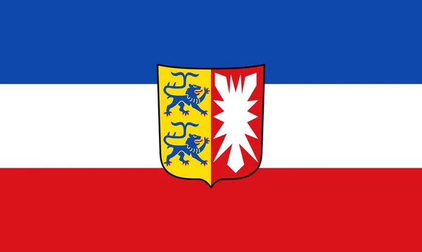 Κάτοψη Της Σημαίας Του Σλέσβιχ Χόλσταϊν Πολιτεία Ομοσπονδιακή Δημοκρατία Τής — Φωτογραφία Αρχείου