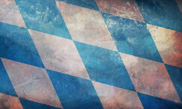 Vista Superior Bandeira Retrô Baviera Lozengy Com Textura Grunge República — Fotografia de Stock
