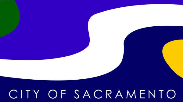 Vista Superior Sacramento California Bandera Sin Asta Bandera Diseño Plano —  Fotos de Stock