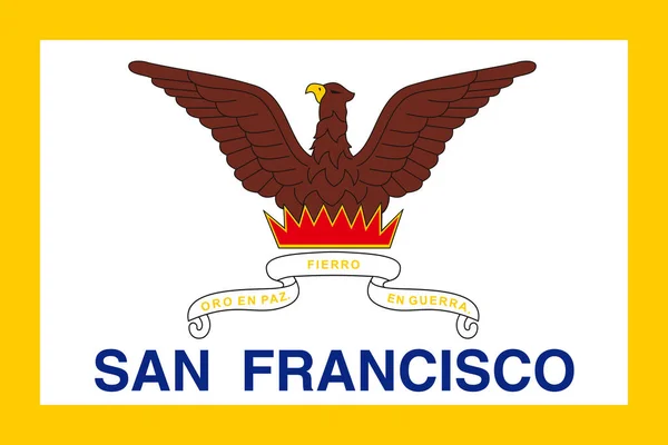 Top Uitzicht San Francisco Usa Vlag Geen Vlaggenmast Vliegtuigontwerp Vlaggenachtergrond — Stockfoto