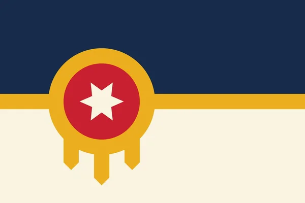 Vista Superior Tulsa Bandera Estados Unidos Sin Asta Bandera Diseño — Foto de Stock