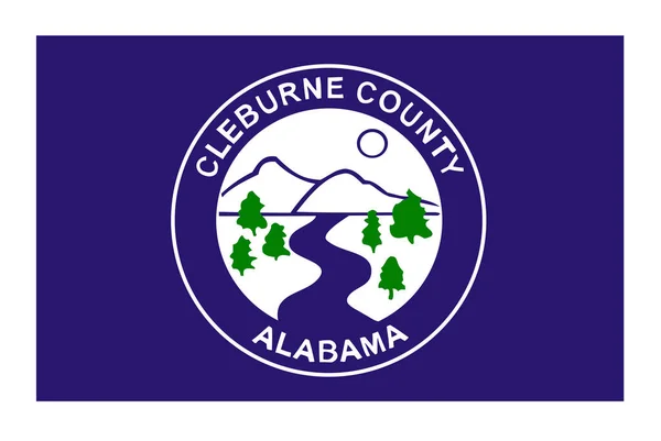 Ovanifrån Länet Cleburne Alabama Flagga Usa Ingen Flaggstång Plandesign Layout — Stockfoto