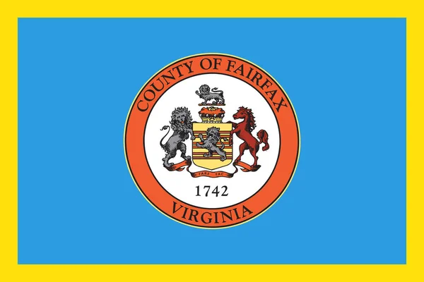 フェアファックス郡のトップビュー バージニア州の旗 アメリカ 旗竿なし 平面設計 レイアウト 旗の背景 — ストック写真