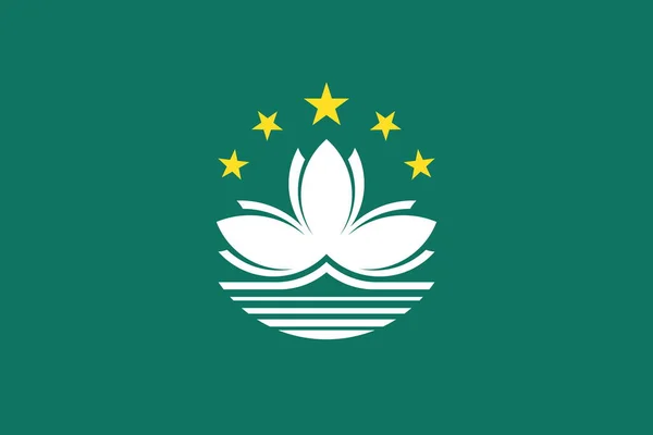 マカオの旗のトップビュー 中国人民共和国 旗竿はない 平面設計 レイアウト 旗の背景 — ストック写真