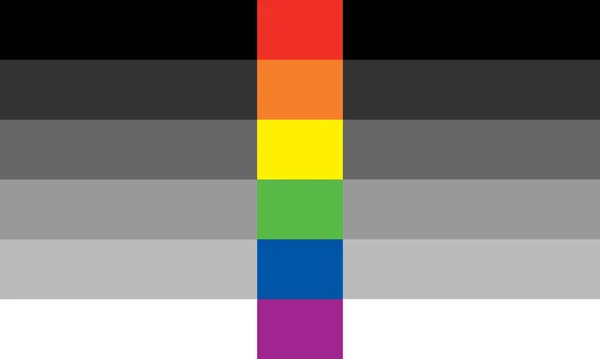 Heteroflexible 旗竿の旗の上ビュー 平面設計 レイアウト 旗の背景 自由と愛の概念 プライド月間だ 行動主義共同体自由 — ストック写真