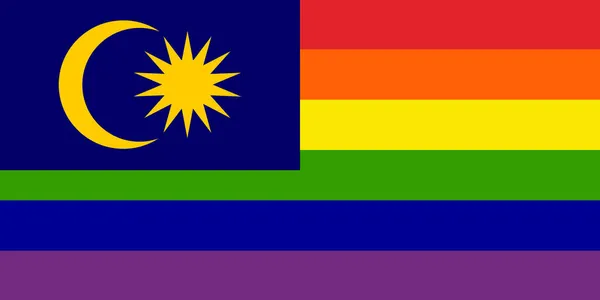 Top View Flag Lgbt Pride Malaysia Flagpole Plane Design Layout — Stock Photo, Image
