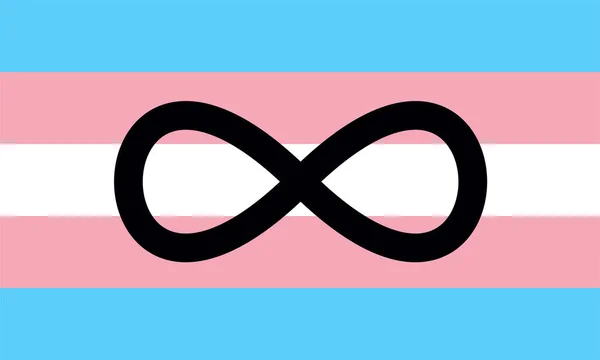 Widok Flagi Neurodivergent Transgenderowej Dumy Brak Masztu Flagowego Projekt Samolotu — Zdjęcie stockowe