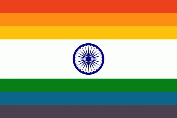 Bovenaanzicht Van Vlag Van Pride India Geen Vlaggenmast Vliegtuigontwerp Indeling — Stockfoto