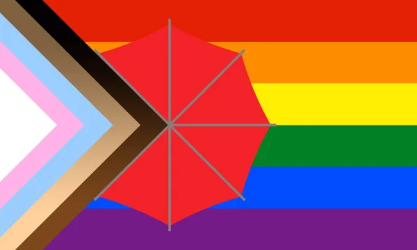 Top View Flag Sex Worker Inclusive Progress Pride Flagpole Plane — Stock Photo, Image