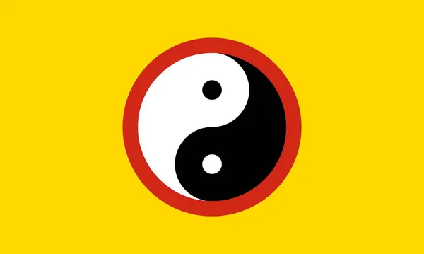 Vista Superior Bandera Yinyang Ren Sin Asta Bandera Diseño Plano —  Fotos de Stock