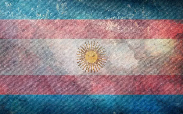 阿根廷复古国旗的头像 带有粗犷质感的变性人 没有旗杆 平面设计 国旗背景 自由和爱的概念 骄傲月 行动主义 社区和自由 — 图库照片