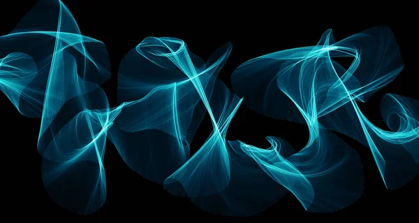 Neon Smoke Modern Abstract Wide Background Design Thin Neon Threads — Stock Photo, Image