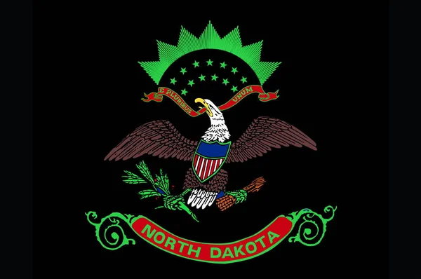 北达科他州非裔美国人国旗的头像 美国独立国 美国半自由日 没有旗杆 平面设计 国旗背景 — 图库照片
