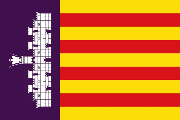 Draufsicht Auf Flagge Mallorca Spanien Spanisches Reise Und Patriotenkonzept Kein — Stockfoto