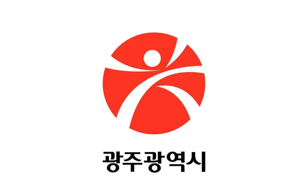 Top View Flag Gwangju South Korea Korean Travel Patriot Concept — Stock Photo, Image