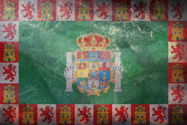 Ovanifrån Retro Flagga Cadiz Provinsen Spanien Med Grunge Konsistens Spanska — Stockfoto