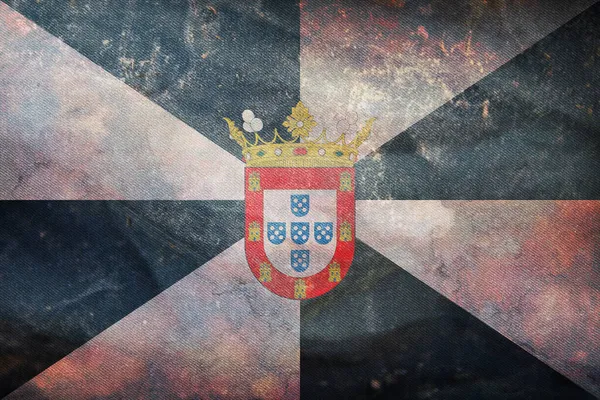 Draufsicht Auf Die Retro Flagge Ceuta Spanien Mit Grunge Textur — Stockfoto