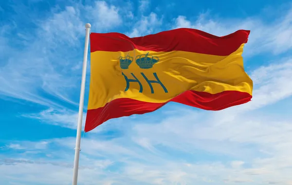 Σημαία Του Servicio Vigilancia Aduanera Ισπανία Στο Θολό Φόντο Του — Φωτογραφία Αρχείου