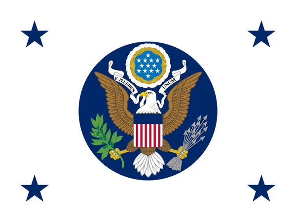 2021年5月 白俄罗斯明斯克 美国副国务卿国旗的最高视图 没有旗杆 平面设计 国旗背景 — 图库照片