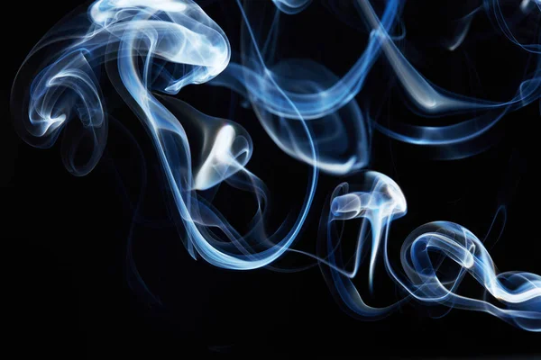 Smoke Black Background Abstract Blur Motion Wave Swirl Wisp Smoke — Stock Photo, Image