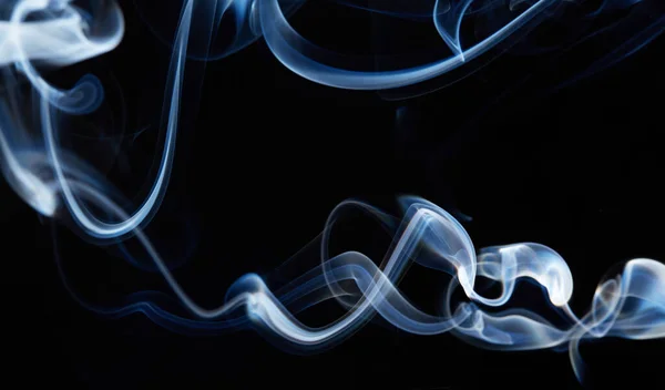 Smoke Black Background Abstract Blur Motion Wave Swirl Wisp Smoke — Stock Photo, Image