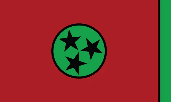 Vista Dall Alto Della Bandiera Dello Stato Afroamericano Del Tennessee — Foto Stock